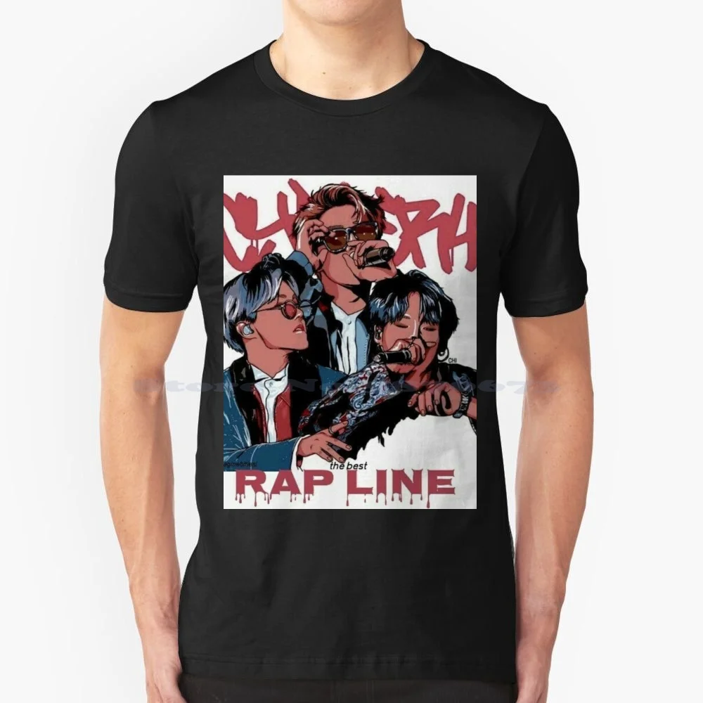 Cypher 4 Rapline Comic Design T Shirt 100% Cotton Tee Army Annyeong Kpop Stan Retro Music