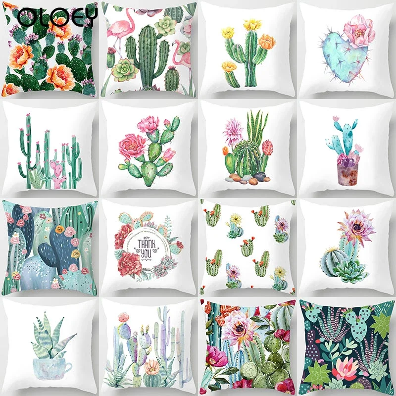 

Cactus Plants Pattern Decorative Cushions Pillowcase Polyester Cushion Cover Throw Pillow Sofa Decoration Pillowcover 40829