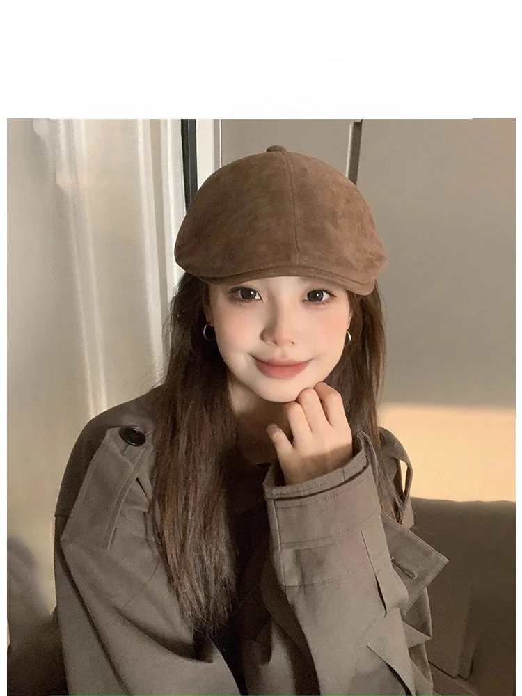 celot-kever-–-beret-avant-en-daim-pour-femme-casquette-de-journal-retro-americaine-haut-rond-bord-ort-accessoire-faion-automne-hiver