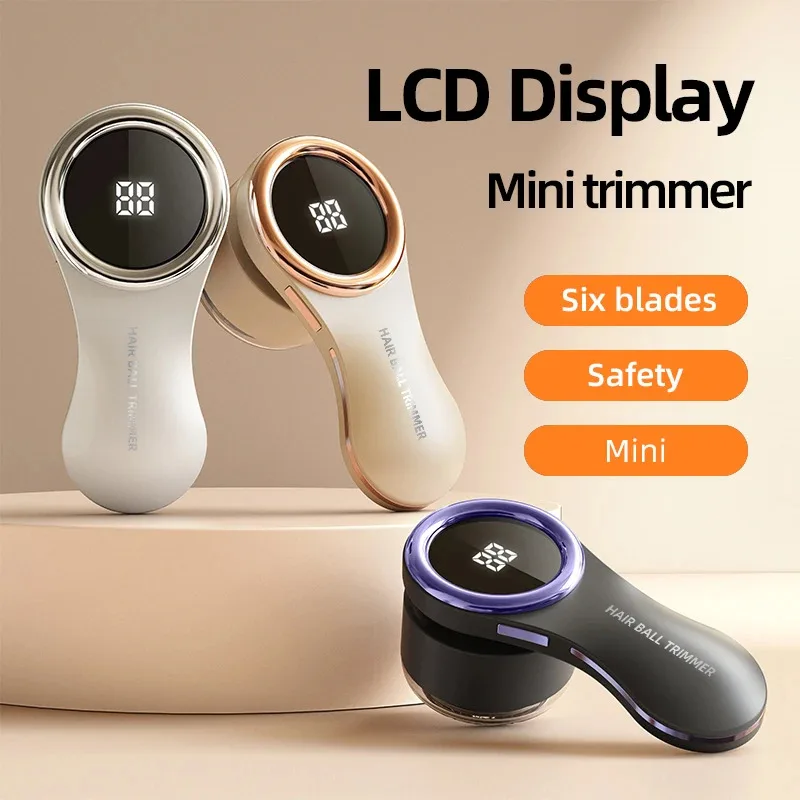 

Electric Fabric Lint Remover Shaver with Digital Display USB Rechargeable Clothes Fuzz Pill Trimmer Portable Sweater Defuzzer