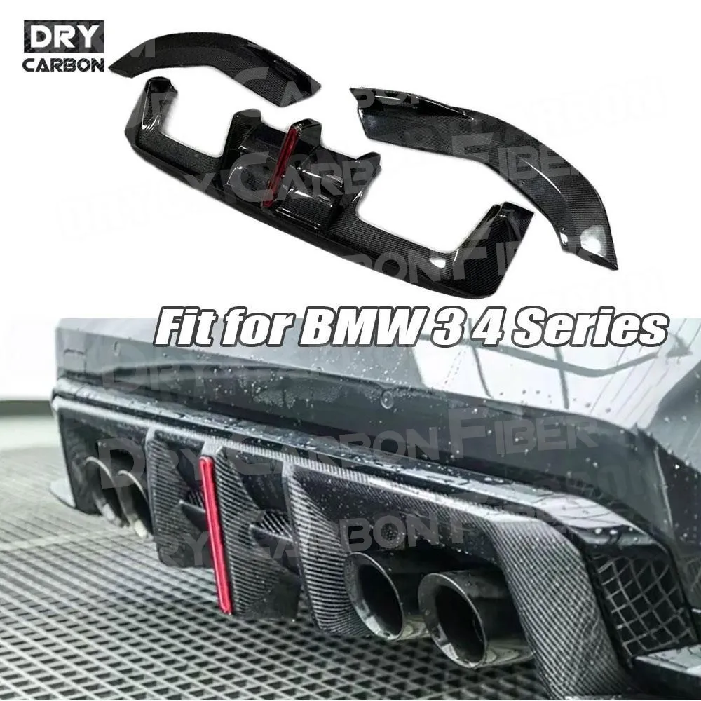 Für BMW G80 G82 G83 M3 M4 2021+ Trockener Carbon-Heckdiffusor Spoilerlippe Auto-Heckstoßstangenschutz Tuning