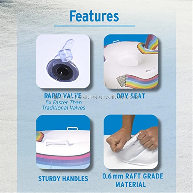 Tubo da neve invernale con unicorno gonfiabile in PVC di alta qualità Slitta e slitta da neve definitiva resistente al freddo 1