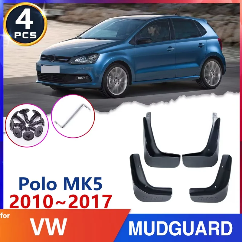 Car Mudflaps Mudguard Fender for Volkswagen VW Polo 6R 6C 2010~2017 2014 2015 2016 Mud Splash flap Guards Car Accessories Goods