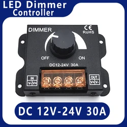 DC 12V-24V Regulator przełącznik LED ze ściemniaczem napięcia 12 24 V Volt 30A 360W Regulator do lampki LED ściemniania ściemniacz ﻿