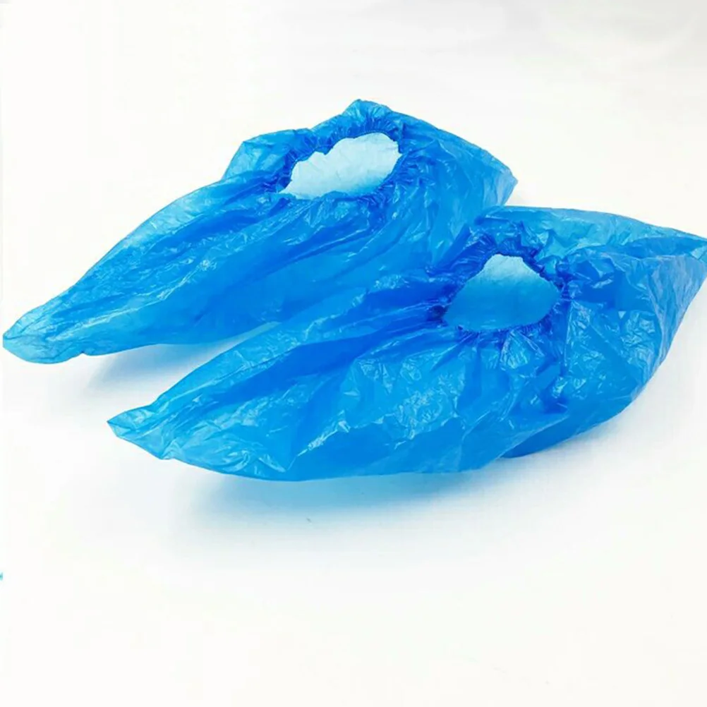 

200 Pcs Waterproof Shoe Cover Covers for Shoes Rain Portable Boot Blue Protectors