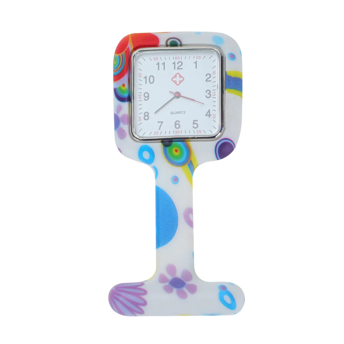 

Stylish Printed Hanging Watch Portable Silicone Medical Nurse Watch Square Pocket Watch for Women Ladies (Random Color of Printi
