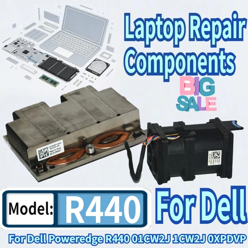 95% New Cooling fan NW0CG cooler For Dell Poweredge R440 Server Heatsink fan cpu cooler 1CW2J 01CW2J 0XPDVP