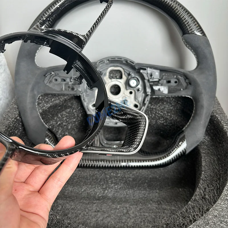 Car Accessories For Audi A4 B9 A3 8Y Black carbon fibre Frame Steering Wheel Assembly Accessories