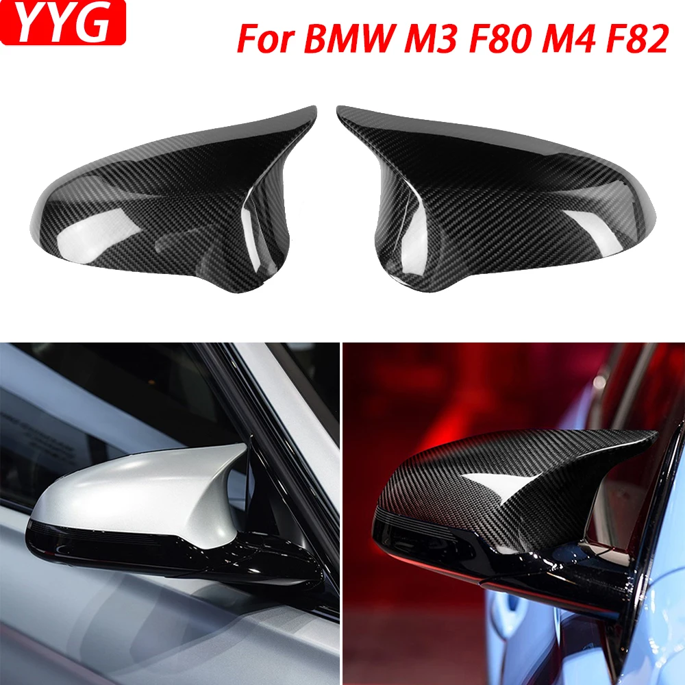 For BMW M3 F80 2015-2018 M4 F82 2015-2020Car Accessories Carbon Fiber Review Mirror Cover Sticker Trim Retrofitting Modification