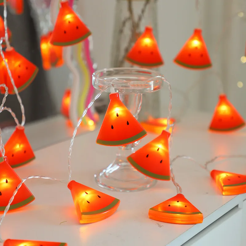 Party führte Rom Dekoration Frucht Wassermelone Lichterketten Indoor Party Atmosphäre Weihnachten Batterie USB Lichterketten Vorhänge 573