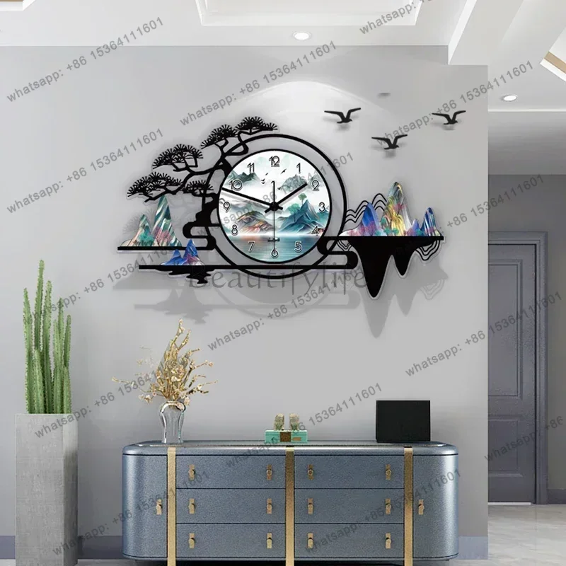 LJY Modern Art Mural Wall Clocks Living Room Classic Style Aesthetic Wall Watch Silent Restaurant Nordic Reloj De Pared Home Dec