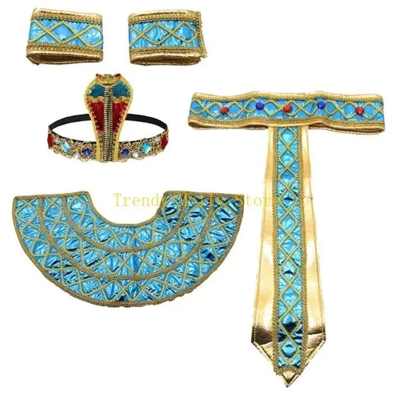 N5KB Egyptische hoofdbanden kopstuk Egyptische riemspolsband voor vrouwelijke mannen