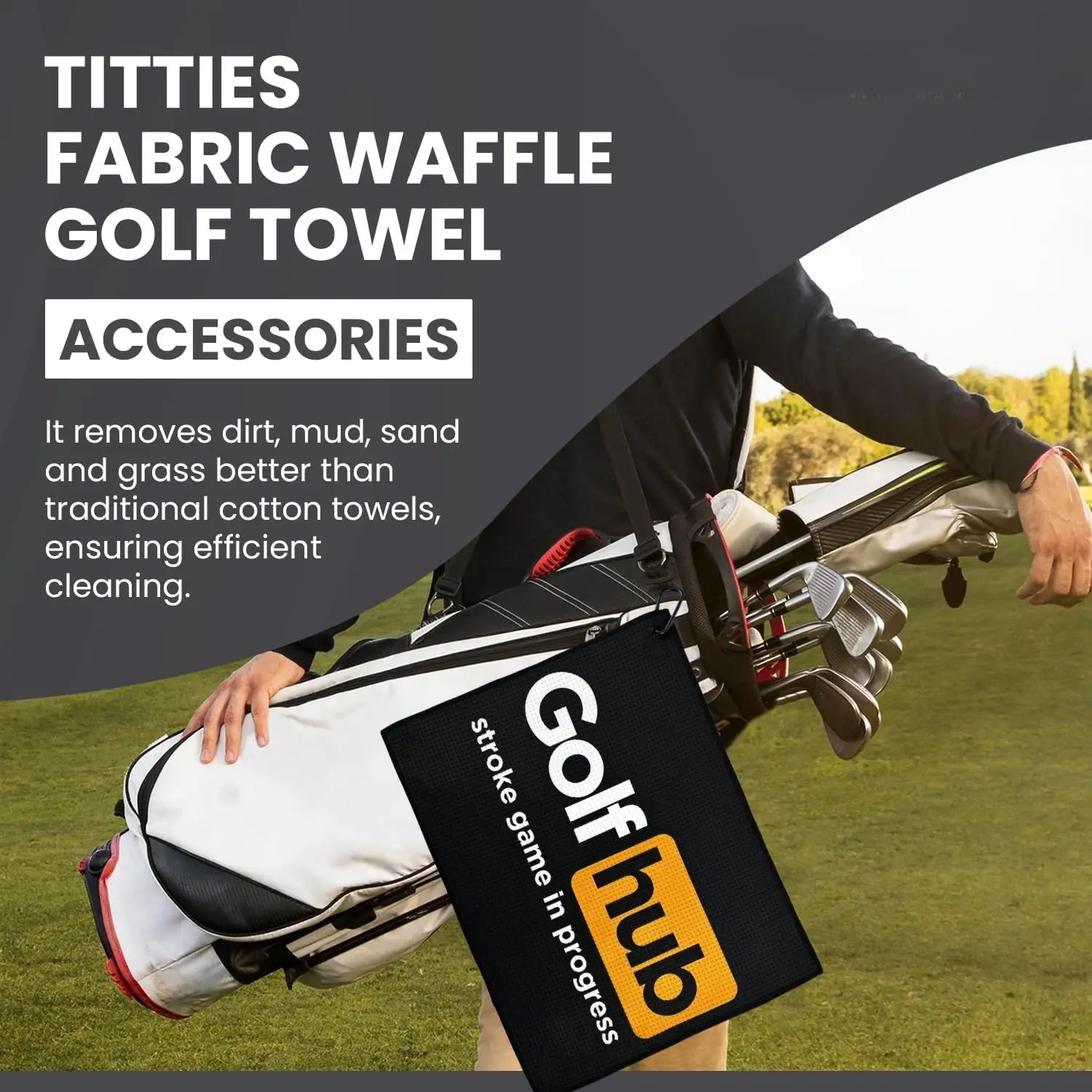 Funny Microfiber Premium Golf Towel,Printed Golf Towels for Golf Bags for Men&Women, Great Golf Accessories for Men Golfers