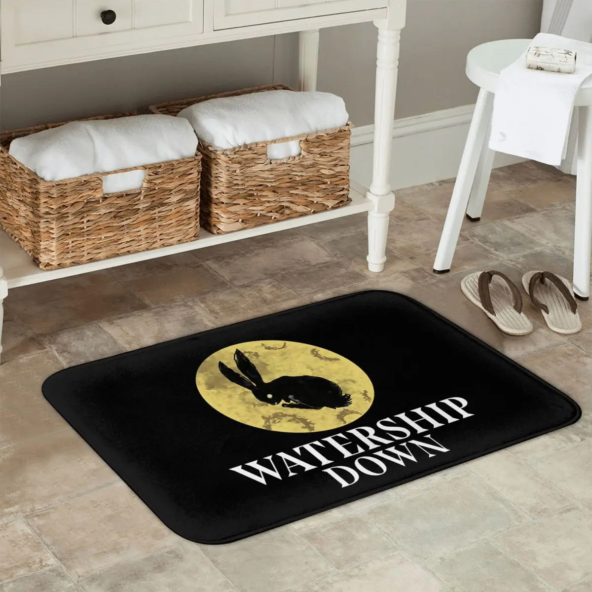 Watership Down Rabbit Doormat Kitchen Entrance Home Floor Mat Anti-slip Carpet Rug for Balcony Footpad Mats