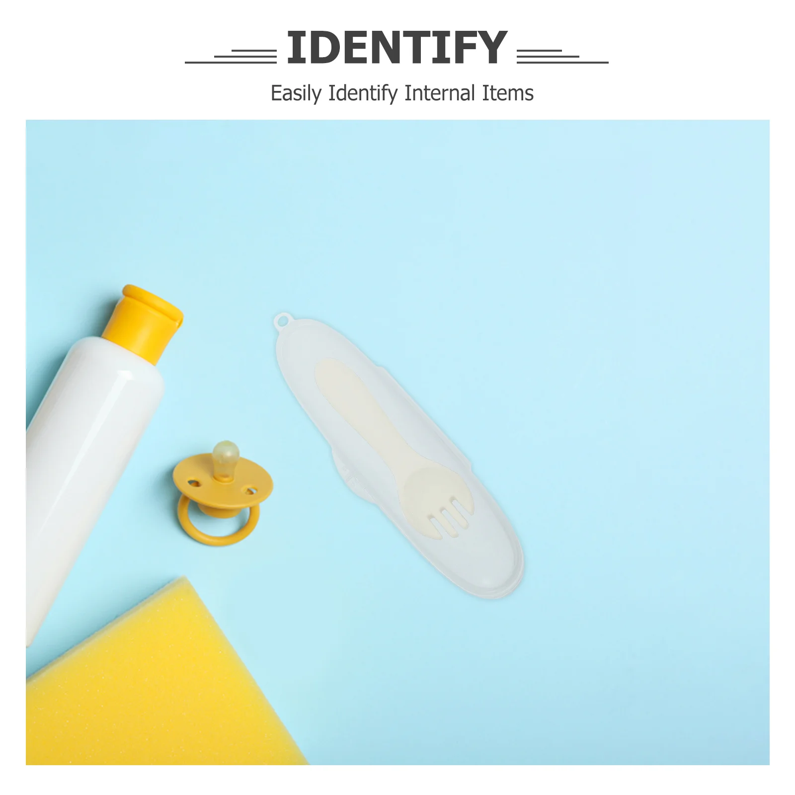 8 قطعة صندوق تخزين ملعقة شوكة الطفل: حامل أدوات سيليكون شفاف قابل لإعادة الاستخدام منظم أدوات المائدة المحمولة لأدوات المائدة الصغيرة