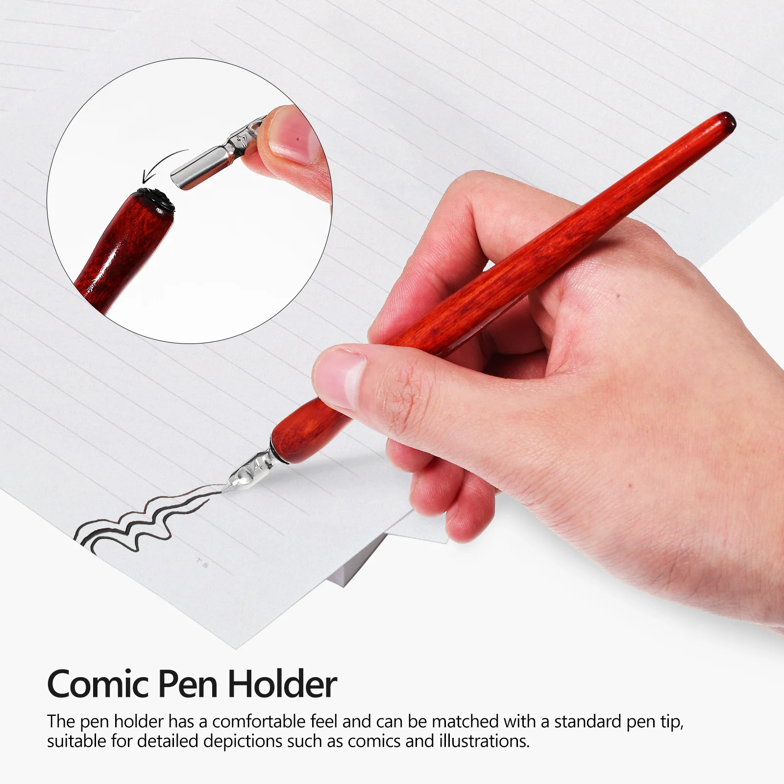 

12 Pcs Pen Rods Dip Pens Calligraphy Holder Drawing Writing Ink Supplies Comic Nibs Student Holders Portable Durable