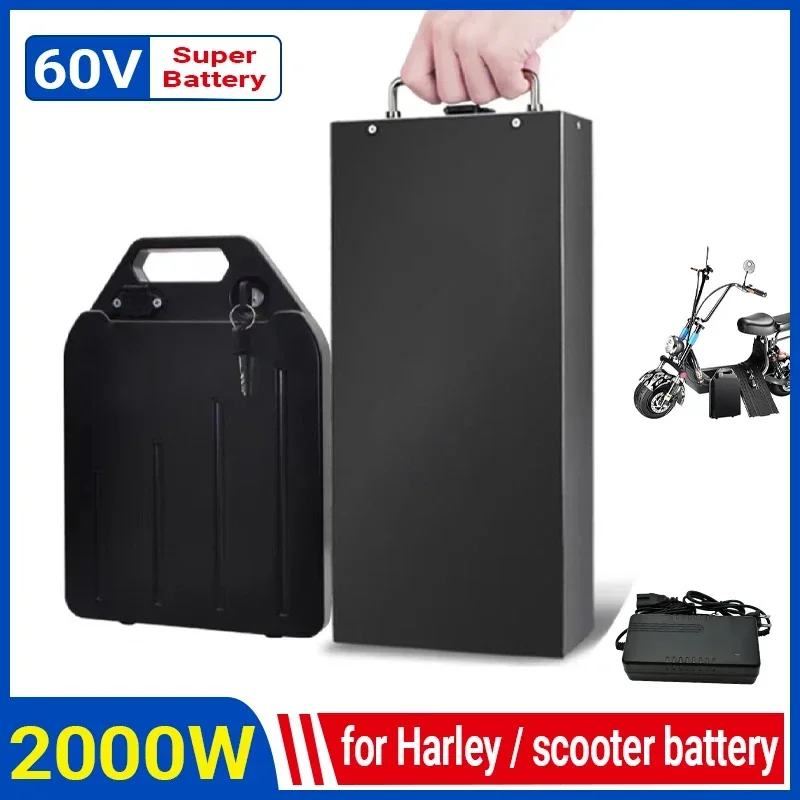 

Harley Lithium Battery Waterproof 18650 Battery 60V 20ah40ah50ah Two wheeled Foldable and Detachable Battery, Ultra Long Range