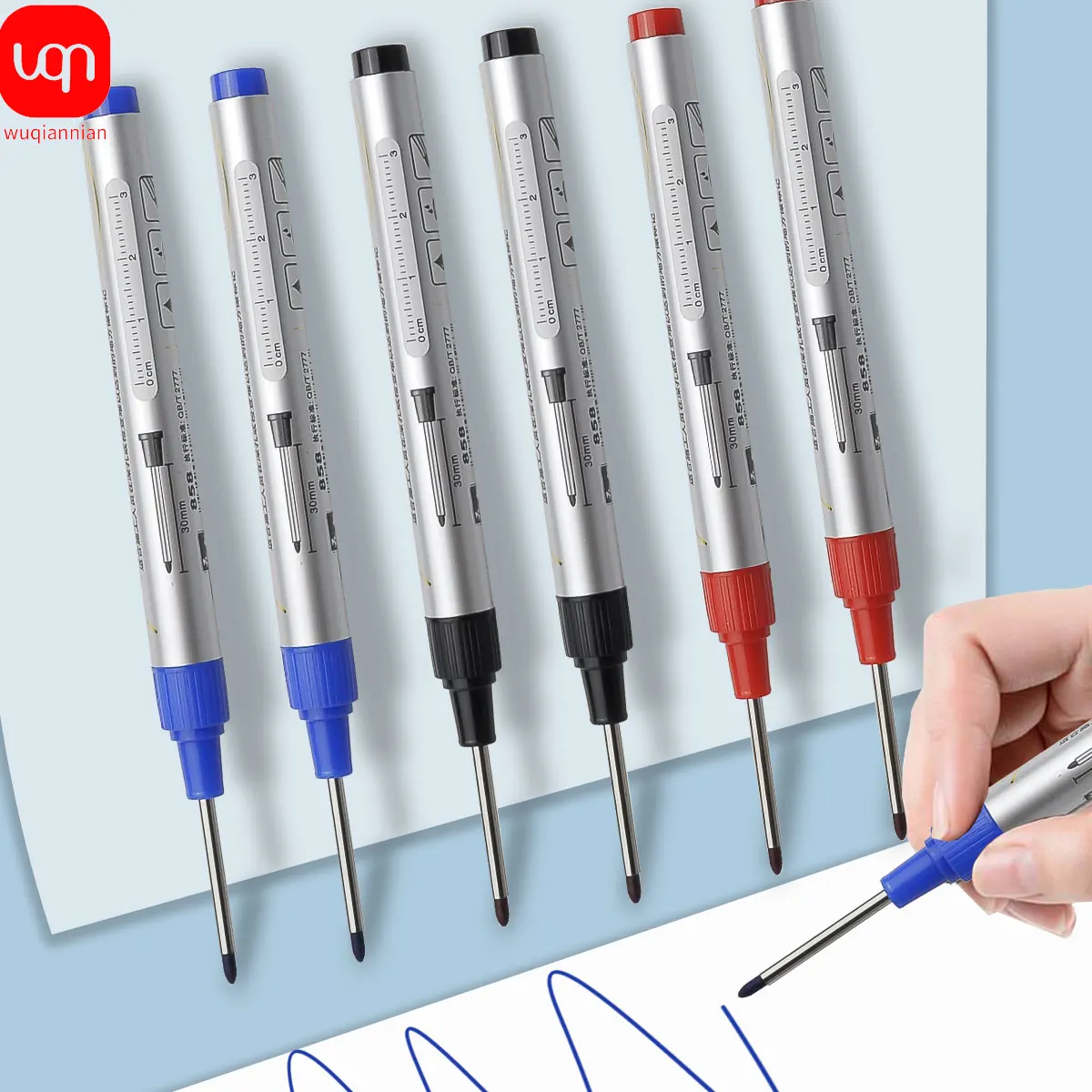 

3/5/6pcs/set of multipurpose 30mm deep hole long tip marker pen for metal punch pen waterproof bathroom woodworking tools