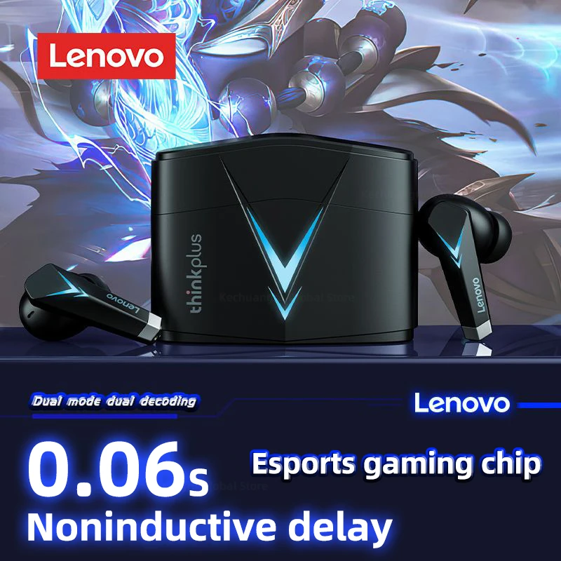 เดิม Lenovo LP6 หูฟังสําหรับเล่นเกม TWS หูฟังไร้สายตัดเสียงรบกวนหูฟังบลูทูธเพลงไฮไฟพร้อมชุดหูฟังโหมดคู่