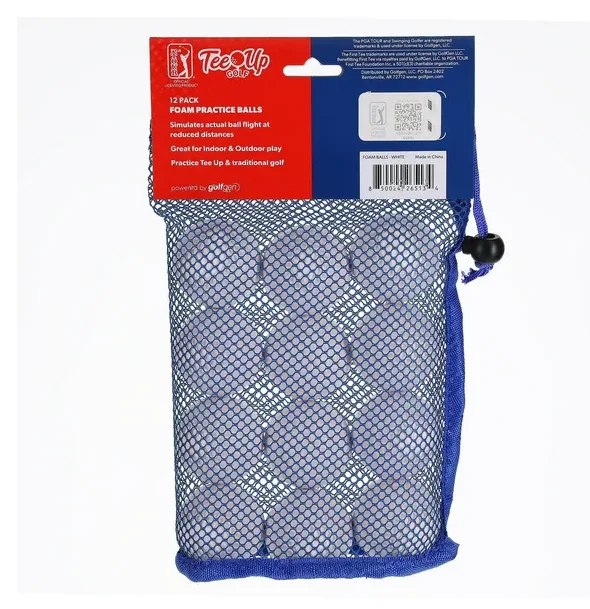 12 عبوة من كرات ممارسة الجولف الإسفنجية - طراز PGA، أبيض، آمن للاستخدام الداخلي/الخارجي #1