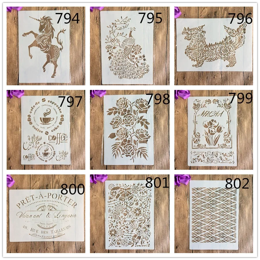 A4 29 * 21cm animal DIY Stencils Wall Painting Scrapbook Coloring Embossing Album Decorative Paper Card Template,wall stencil