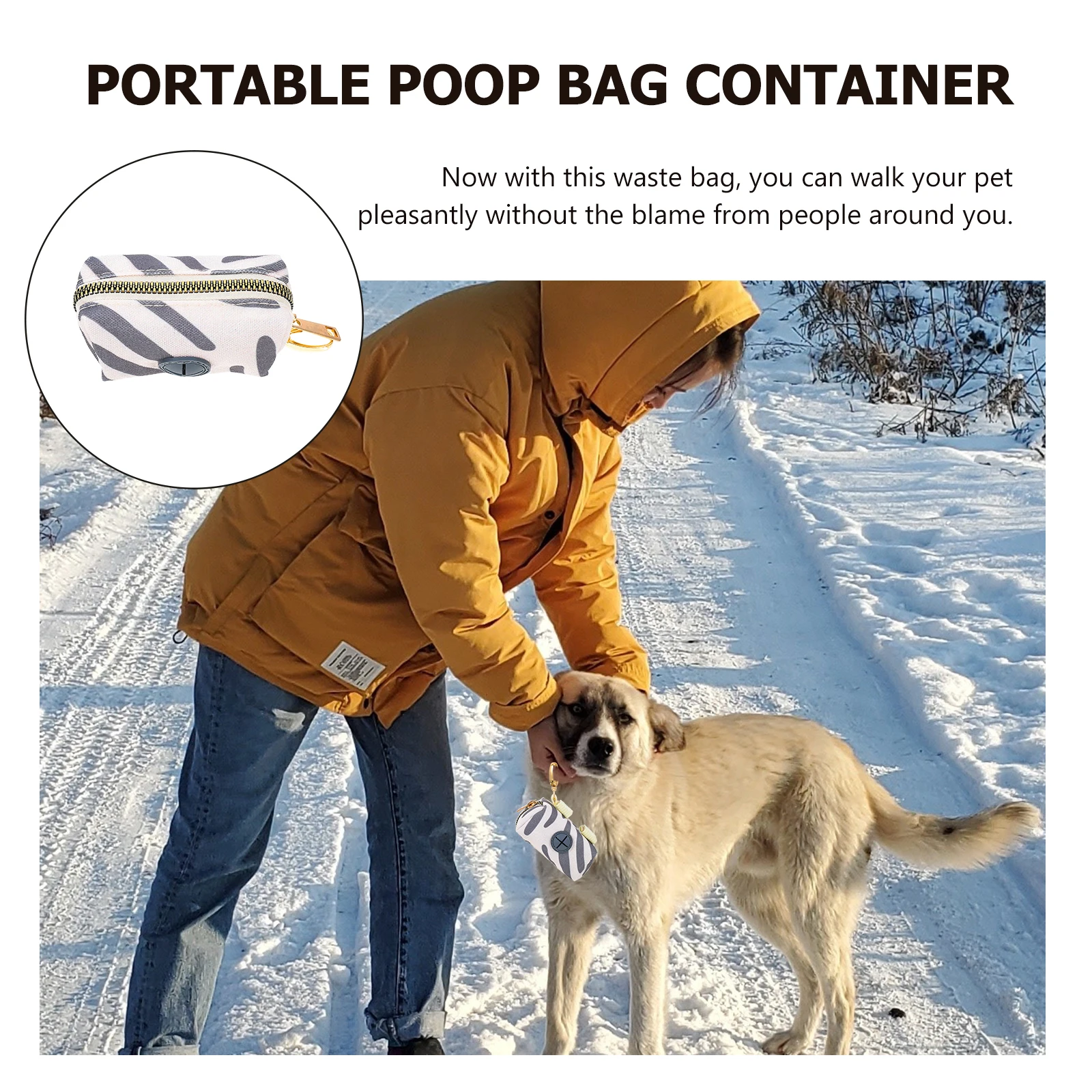 

Lightweight Poop Container Wear-Resistant Carrying Bag For Dog Outdoor Use Portable Dispenser Attached To Leash Harness Belt