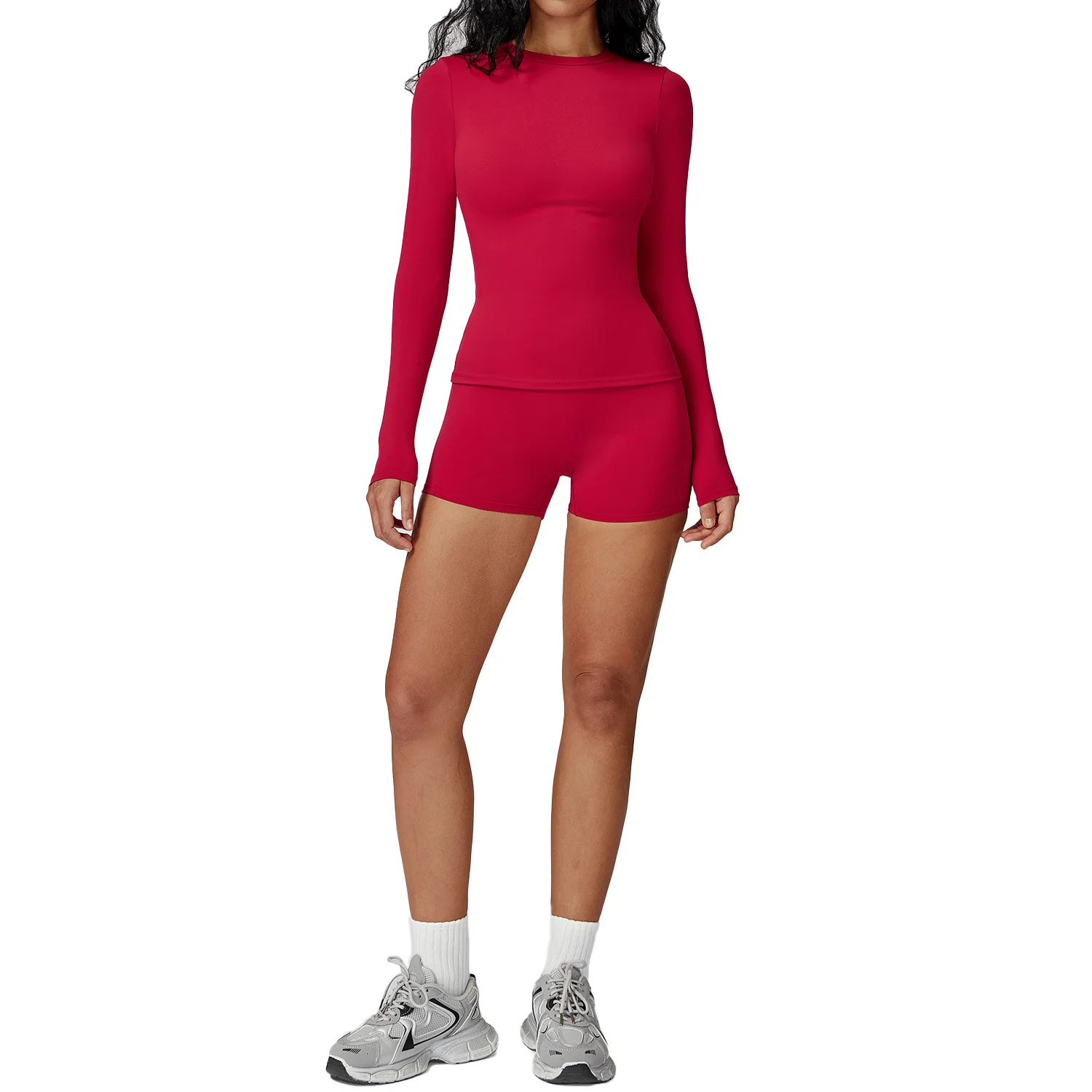 

Maxdutti Round Neck Yoga Set, Slim Fit Outdoor Fitness Suit, Women's Fitness Running Exercise Yoga Suit New Two Piece Set Women'