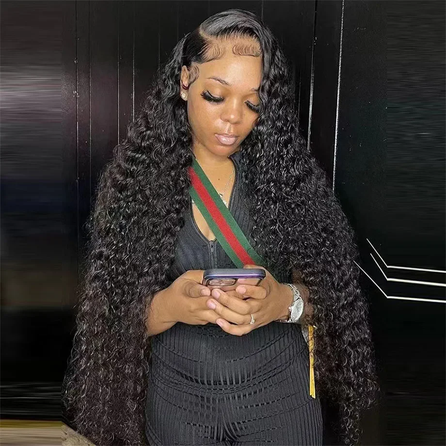 28 34 40 Inch 13x6 HD Lace Front Wigs Loose Deep Wave 220 Density 13x4 Water Curly Lace Frontal Human Hair Wig