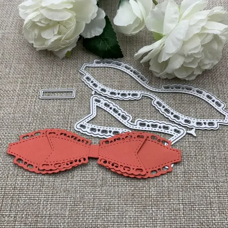 

Большие металлические вырубные формы в виде кружевного банта для скрапбукинга, декоративного тиснения и рукоделия
