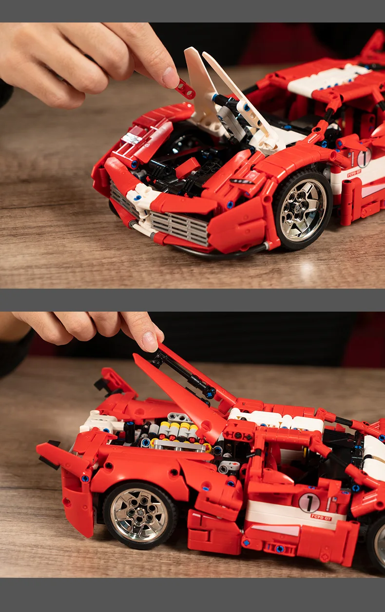 Technisches 1:14 Maßstab Rennmodell Baustein Italia Horse Fxx K Supersportwagen Fahrzeug Super Sportwagen Spielzeug Sammlerstück für Geschenke – Detail 4