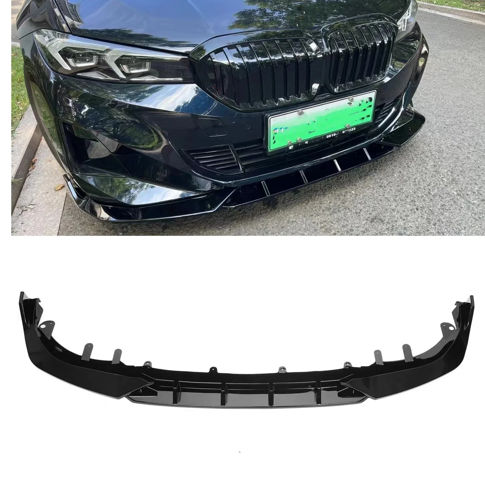 

New！ Front Bumper Spoiler Splitter Lip For BMW I3 2022 Electric Car Glossy Black Lower Body Kit Protector Blade Molding Guard Pl