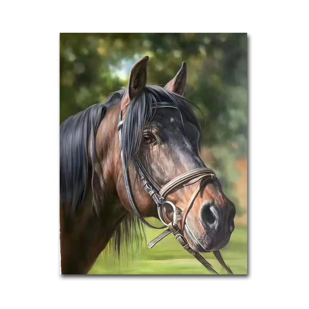 Hand-painted Animal Head Wall Decoration Horse Oil Painting