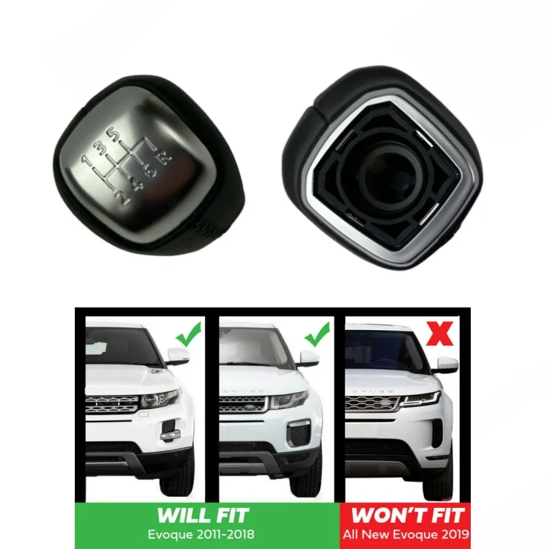 

Car Interior Sport Leather Gear Knob Black For Range Rover Evoque 2011-2018 Manual 6 Speed LR024719 Gear Shift Knob