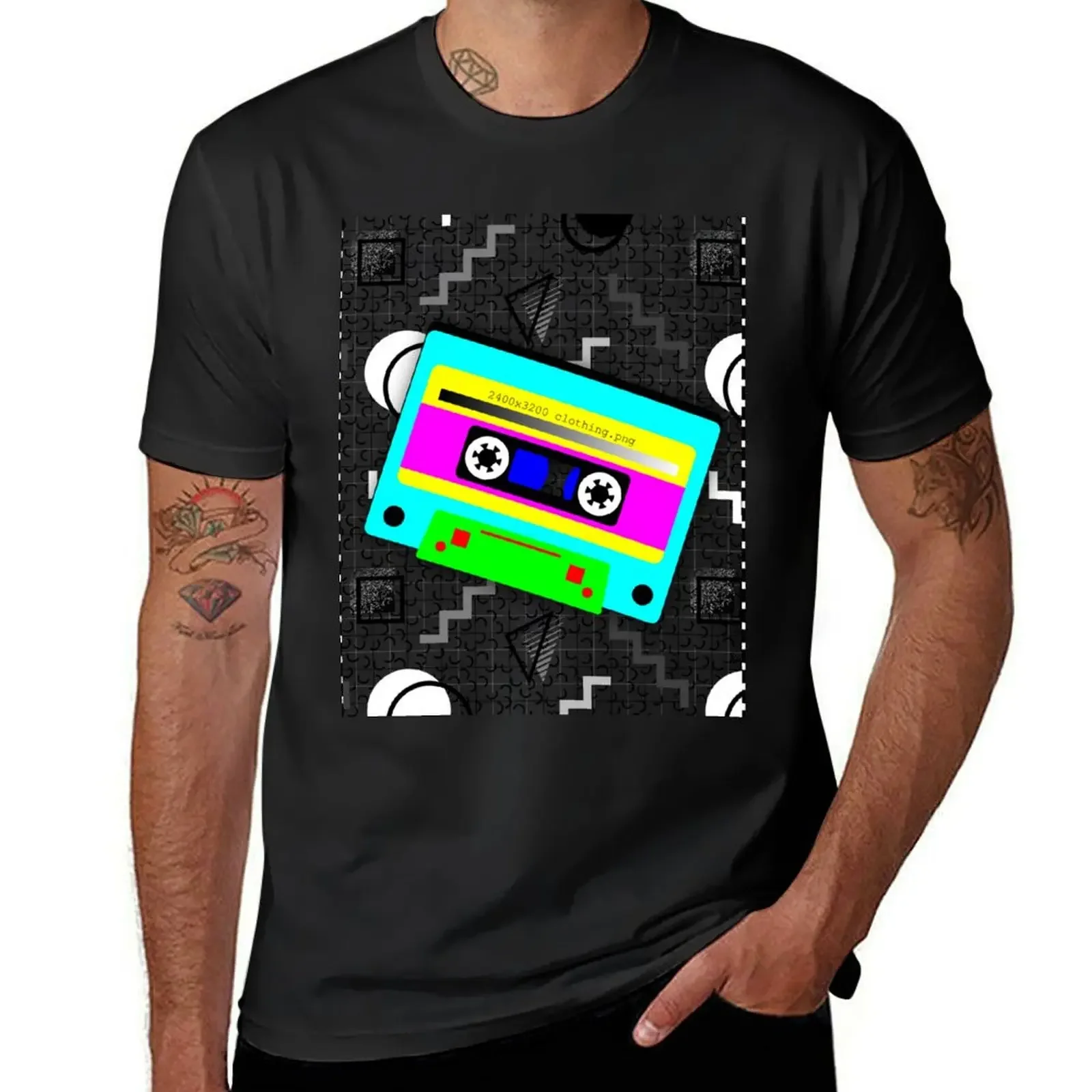 Test print - Tape T-Shirt korean fashion man clothes rapper graphic tees mens designer t shirt