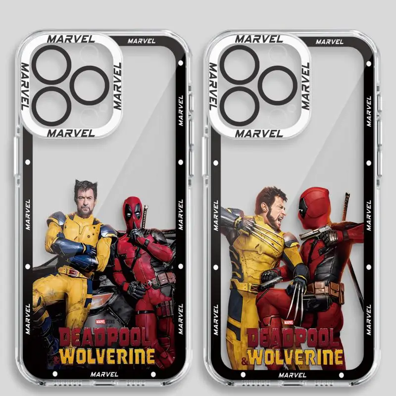 Marvel Deadpool And Wolverine Cover Phone Case for iPhone13 Pro Max SE 8 7 Plus XR 14 15 Pro Max 11 12 Mini XS Max Clear Soft