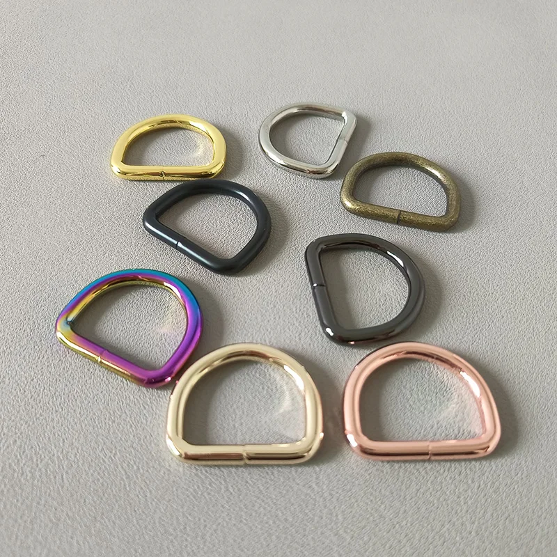 20Pcs 25mm Welded D Ring For Bag Backpack Straps Accessory Belt Loop Buckle Metal Hardware Dog Collar Leash Garment Sewing Clasp