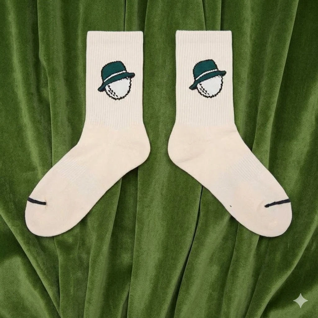 Luxury Cotton Golf Socks Men Women Crew Mid-Tube Sport Socks Trendy Retro Street Athletic Sweat-Absorbing Tennis Socks view 3