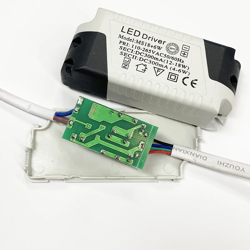 LED Driver 12+4W,18+6W Transfermer for Double Color Ceiling Lights Two Output:DC12-21V,36-62V 300mA 4pin Connetor AC110V-265V