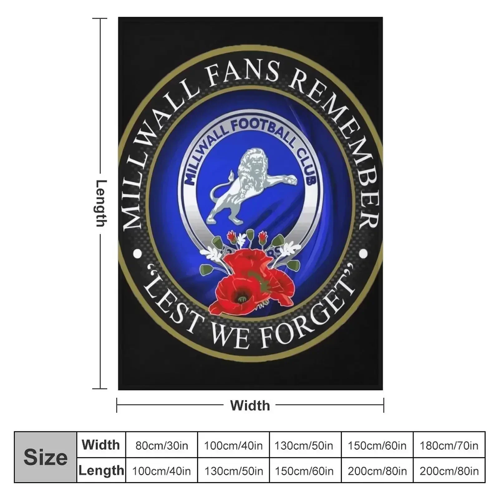 Millwall Fans Remember Throw Blanket couch cozy soft plush fuzzy picnic outdoor blanket