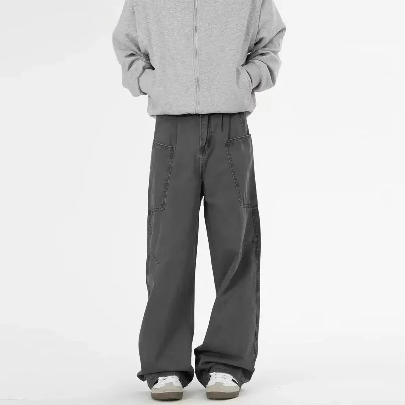 

Pants Men's Casual Workwear Jeans Men's Spring Autumn Loose Straight Wide Leg High Street American Washed Retro