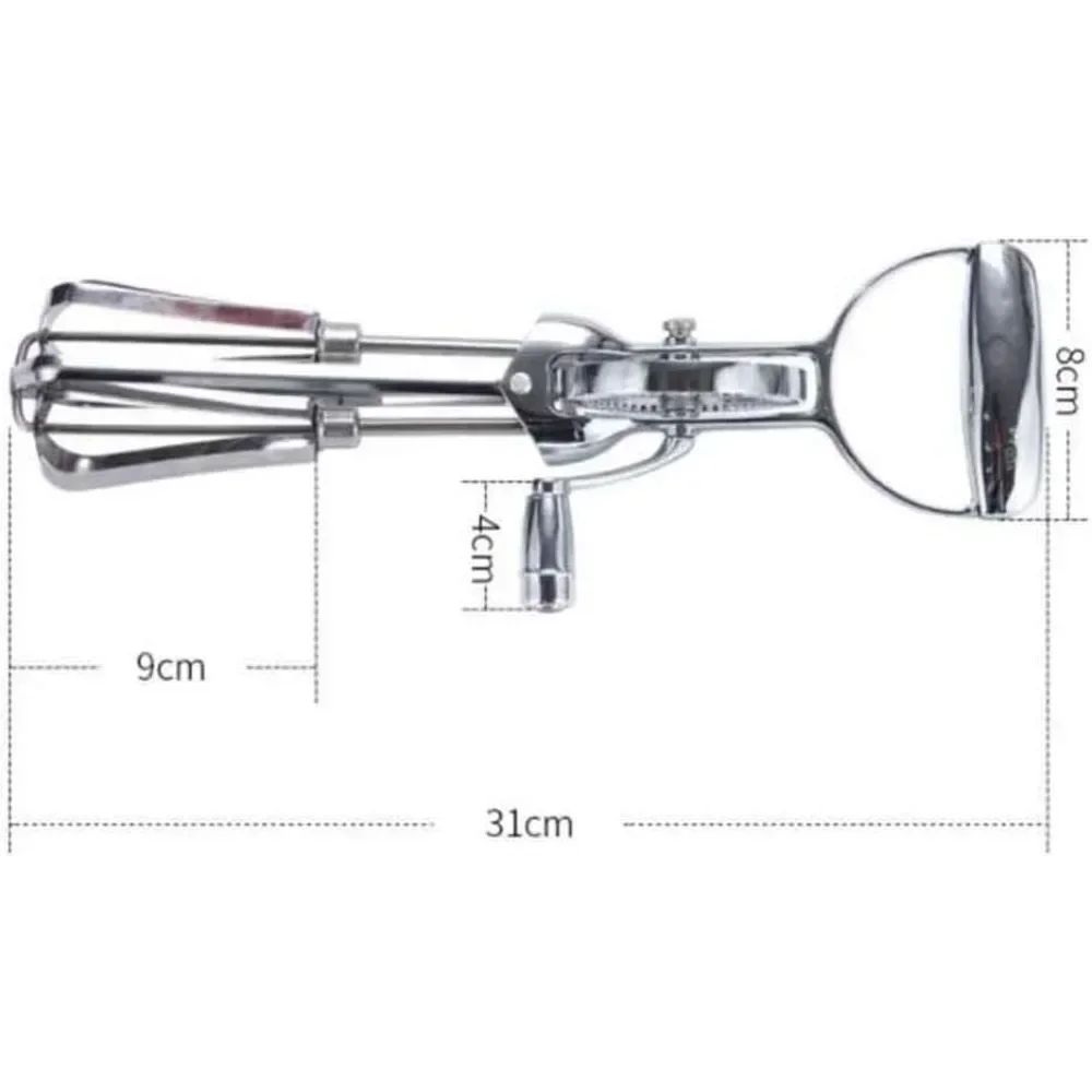 Egg Beater Stainless Steel Manual  - Dual Rotation - Multifunctional - Kitchen Utensils，Manual Breast Beater, Cream Mixer