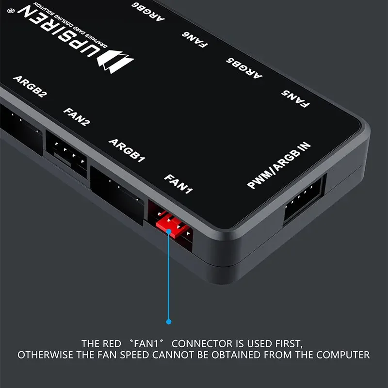 UPSIREN HU-8 Chassis Fan Hub，8 Sets of ARGB and PWM Interfaces,Bottom magnetic design，Support motherboard synchronization