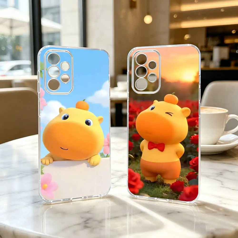 Lu lu C-Capybara Gfit  Phone Case Transparent Silicone Soft For Samsung S25,S24,S21,S22,S23,S30,Ultra,S20,Plus,Fe