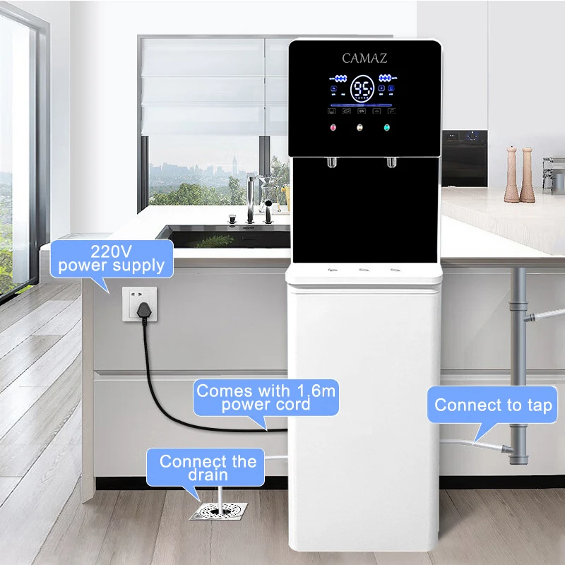 CAMAZ New Design Free Standing Hydrogen Water Dispenser Hot and Cold Stand Water Cooler Dispensador De Agua