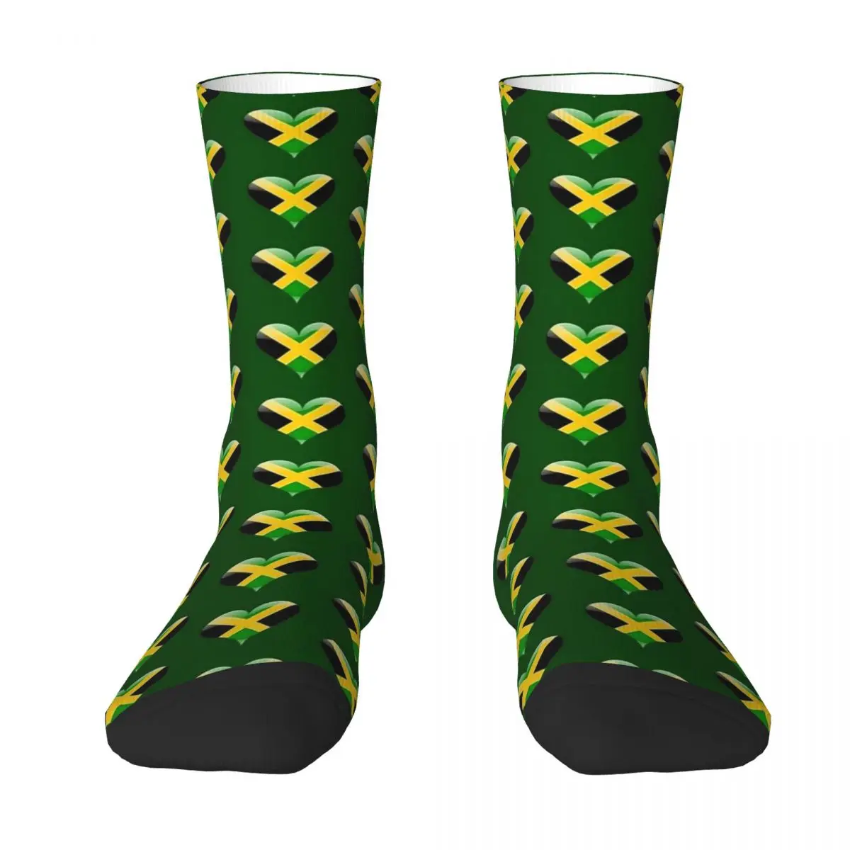 Abstract Jamaican Flag Socks Winter Jamaica heart Stockings Retro Adults Men Socks Design Outdoor Sports Anti Sweat Socks