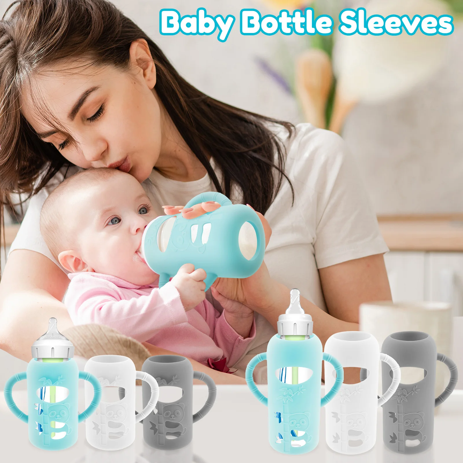

3Pcs Baby Bottle Sleeves Insulated Glass Baby Bottle Sleeve Silicone Baby Bottle Cover Compatible with Dr. Brown's Glass Bottles