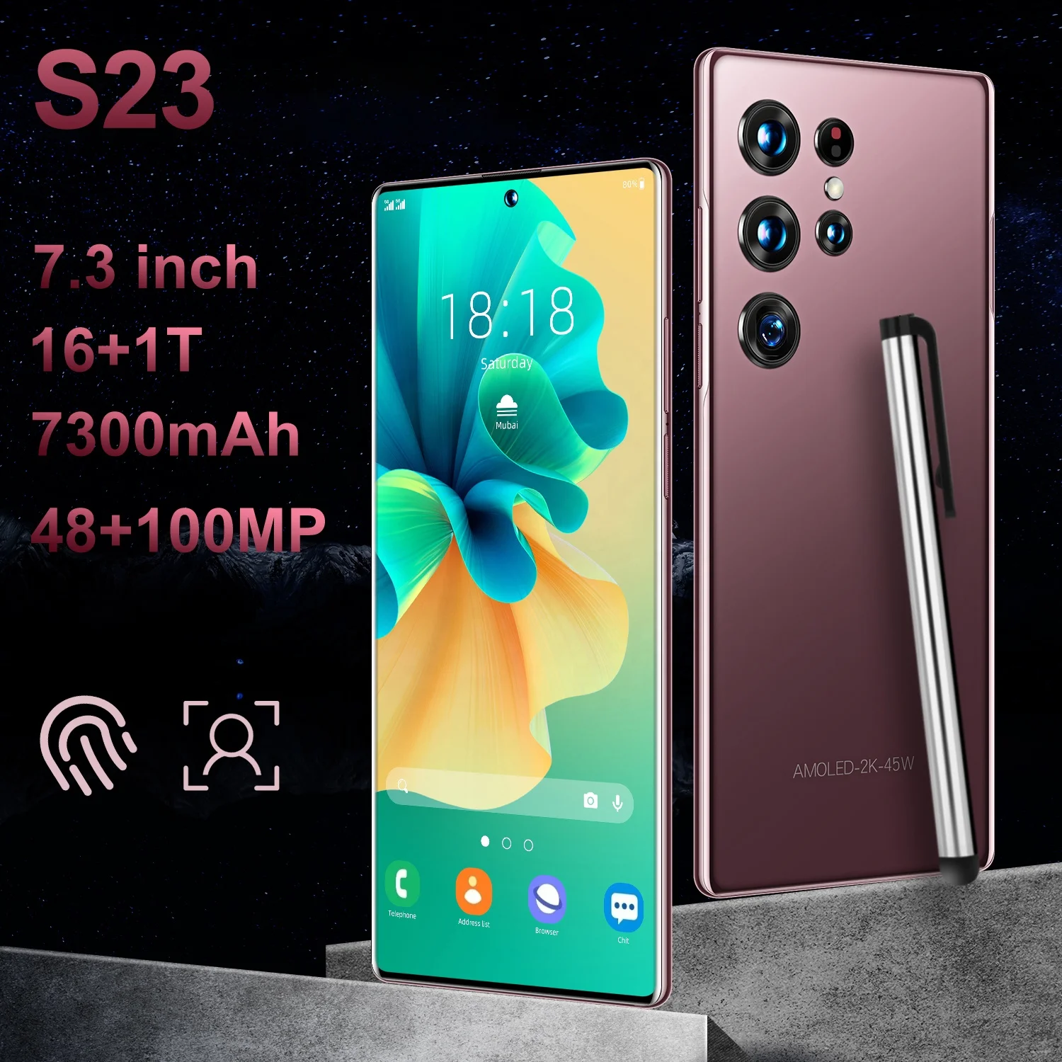 Nuovo Smartphone sbloccato globale S23 ULTRA 5g cellulare a schermo intero da 6.8 pollici Dual Sim Android 12 cellulare 16GB 512GB di archiviazione