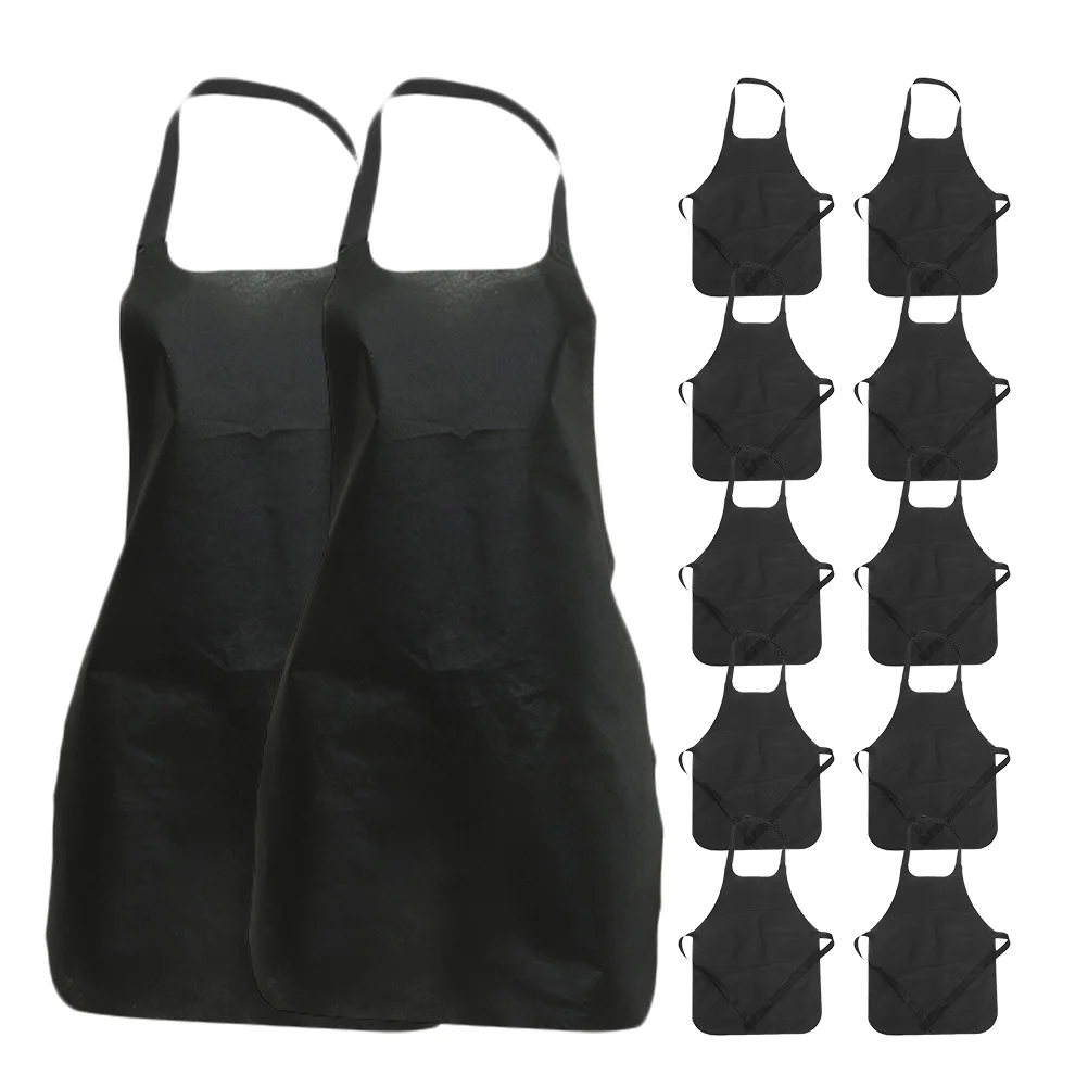 15pcs Disposable Apron Non-Woven Waterproof Oil-Resistant Hot Pot Bbq Picnic Cooking Painting Multi-Use Lightweight Aprons For