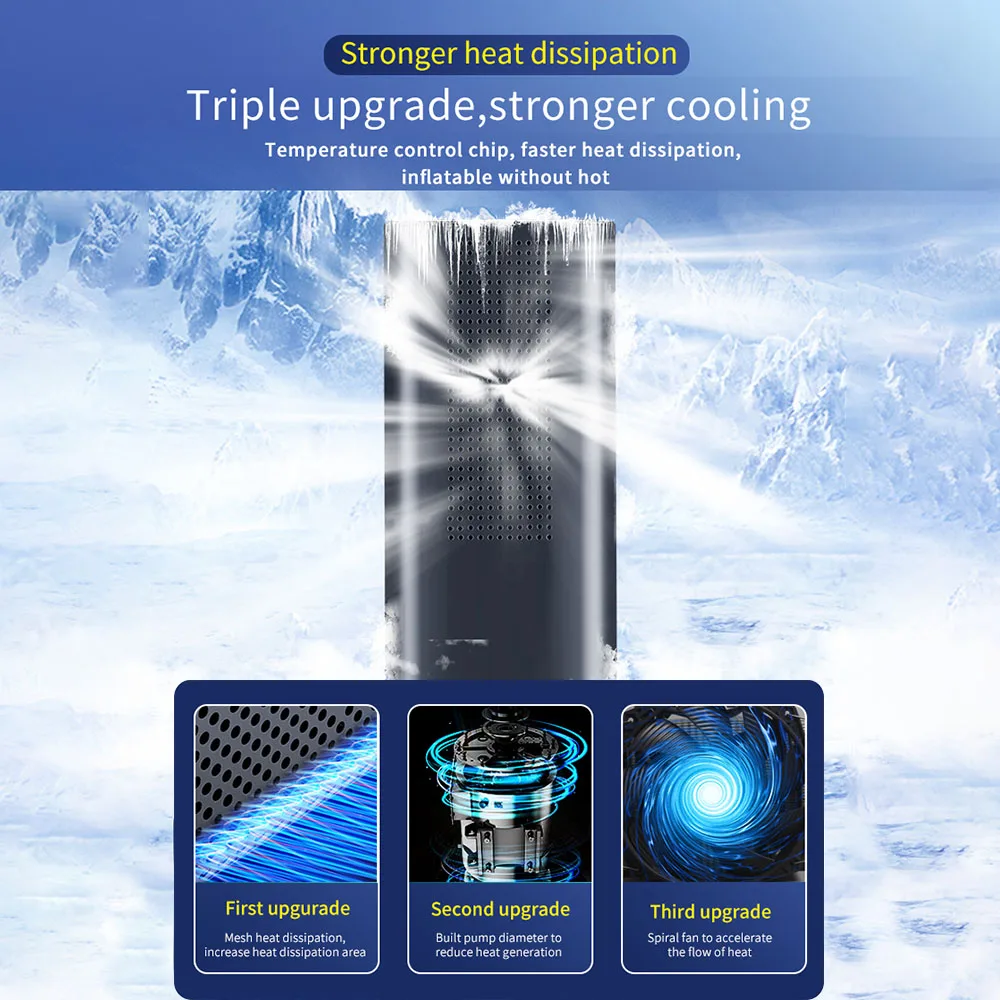 Portable Inflator Tire Air Pump Digital 6000mAh Car Air Compressor With LED Flashlight 150PSI 10.3bar