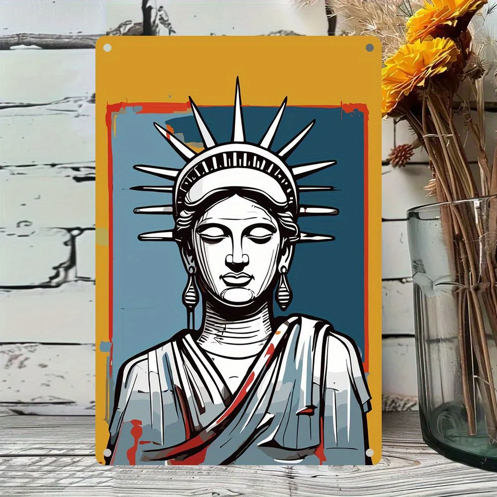 Statue of Liberty Metal Tin Sign - 